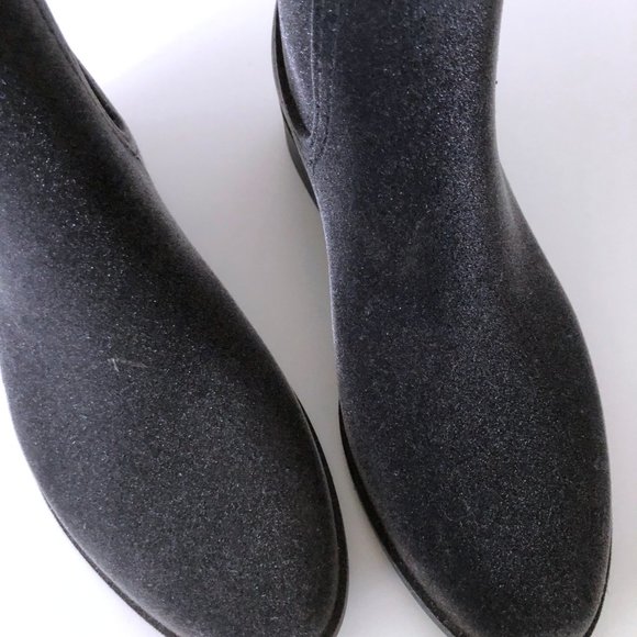 Lemon Jelly rubber boots ☂️ charcoal grey velvet texture! Sz 38 - Picture 4 of 8